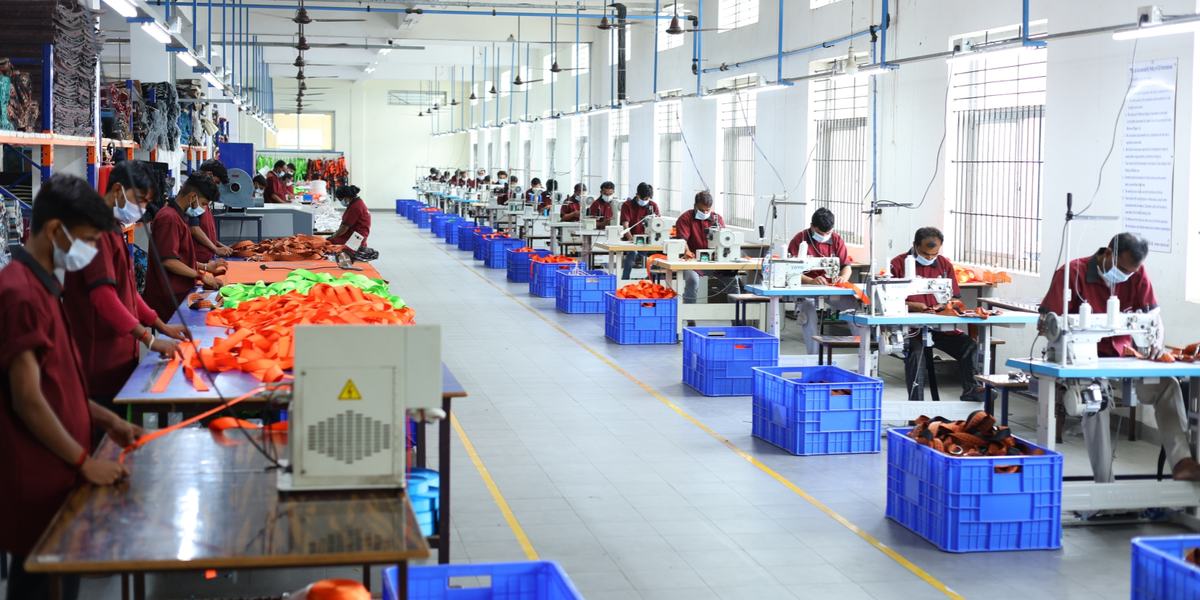 Stitching floor at the SB facility