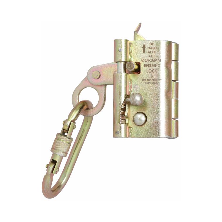 SB guided fall arrester with carabiner